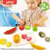 Toy Wooden Kitchen Set Fruits Vegetables Children Pretend Cooking Activities