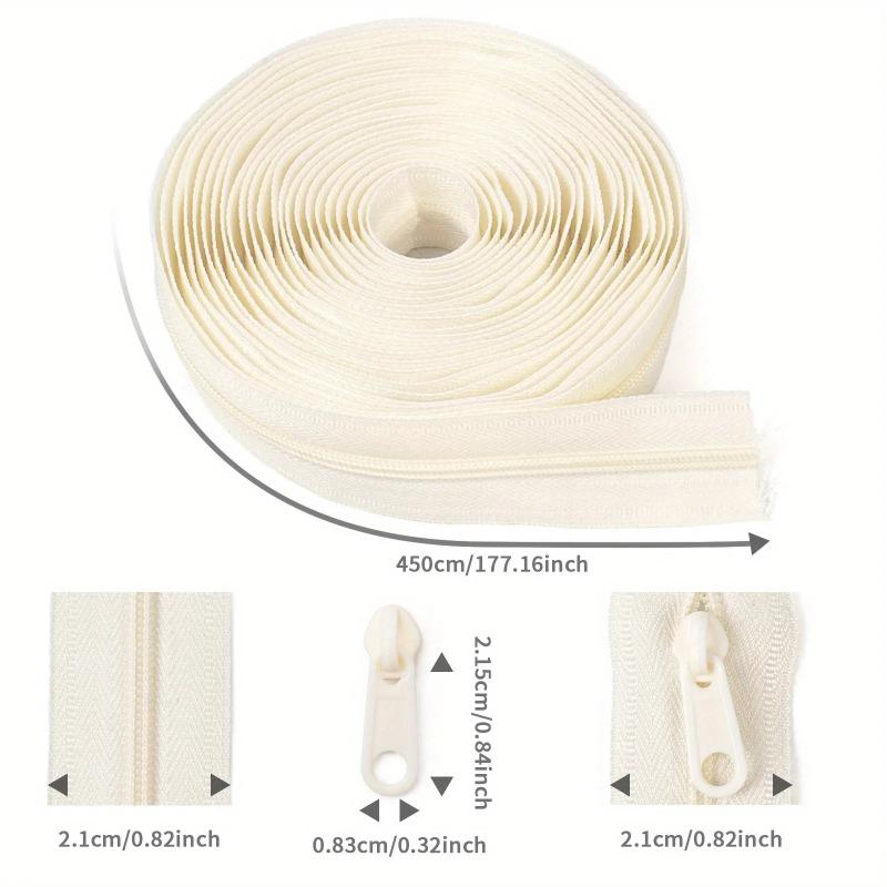 1 Group = 4.5m Zipper + 10 Plastic Zipper Heads, 20 Colors Optional, Home Sewing DIY Replacement Zipper