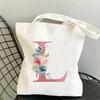 Canvas Bag Women's Travel and Leisure One Shoulder Handbag Pink Letter Large Capacity Gift White Canvas