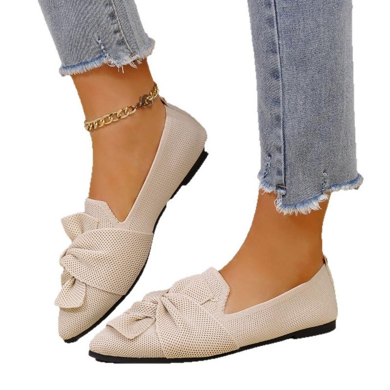 New Large-sized Pointed-toe Flat Casual Single Shoes for Women, Breathable One-foot Lazy Shoes