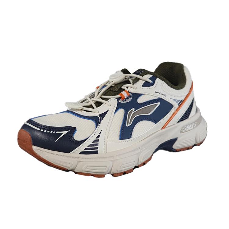 Li Ning Kids Sports Lifestyle Series Comfortable Versatile Lightweight Shock Absorption Low-Top Casual Shoes Men Casual Shoes White Blue YKCU180-3