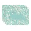 Pink Bloom Flowers Summer Placemats Set of 4, 12x18 Inch Seasonal Spring Table Mats for Party Kitchen Dining Pink Decoration