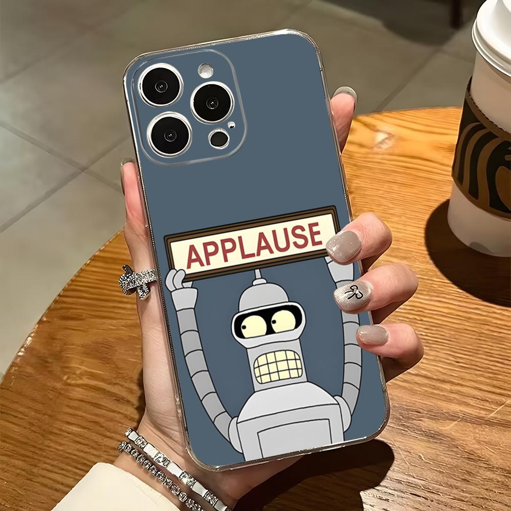 F-Futurama Anime B-Bender Phone Case For Iphone 15 Pro Max 14 Plus 11 12 Mini 13 Pro 7 8 X XR XS SE Transparent Back Cover