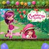 Cartoon Pink Cute Strawberry Girl Theme Background Girls Birthday Party Banner Decoration Supplies Baby Shower Gifts Photo Props
