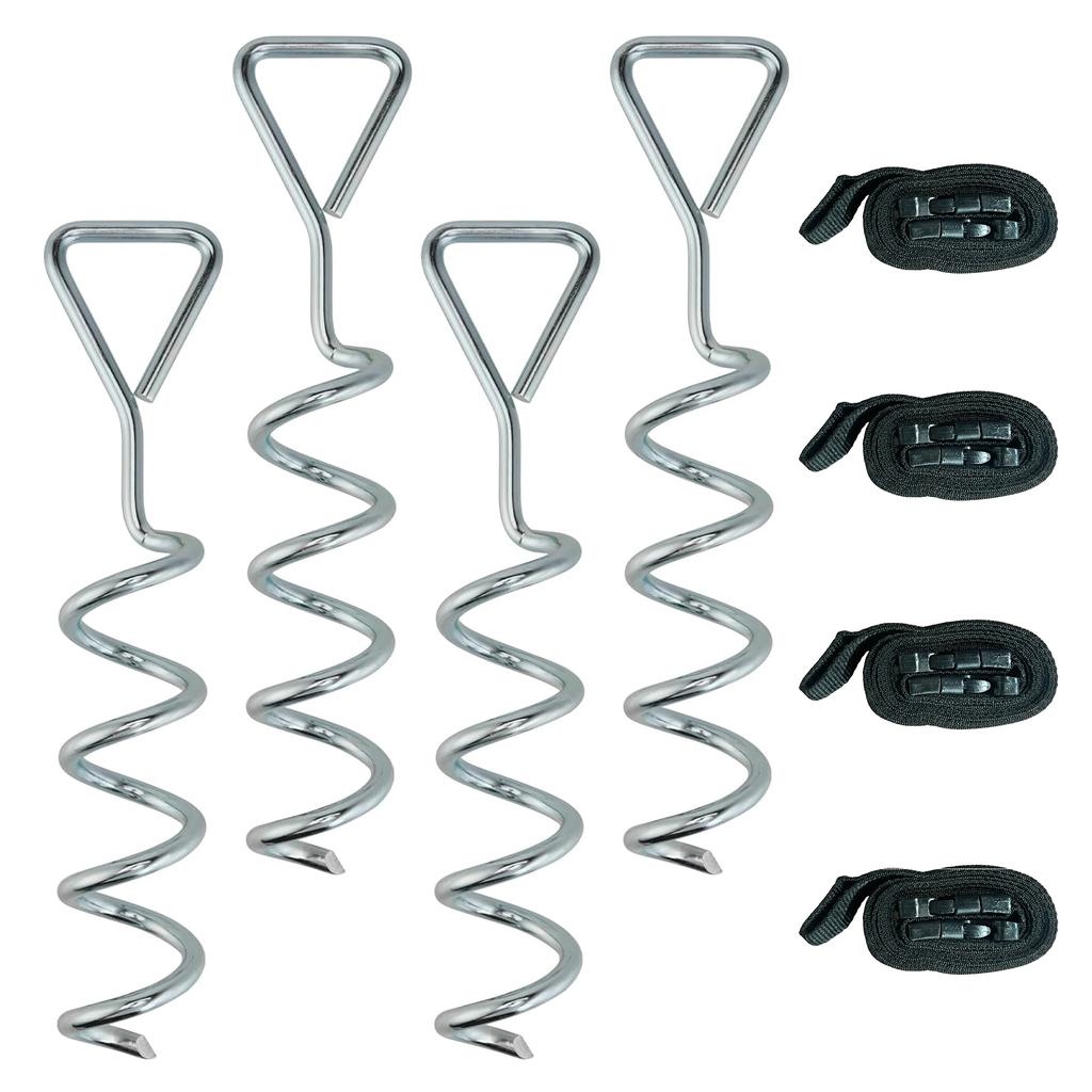 Ground Anchor Screw with Triangle Handle for Trampoline 4-Pack 32 Cm