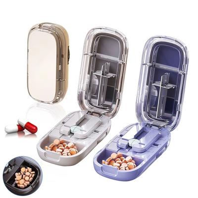 Drug Tablet Quartering Pill Cutter Dustproof Divider Organizer Pill Cutter Storage Box Medicine Divider for Small or Large Pills