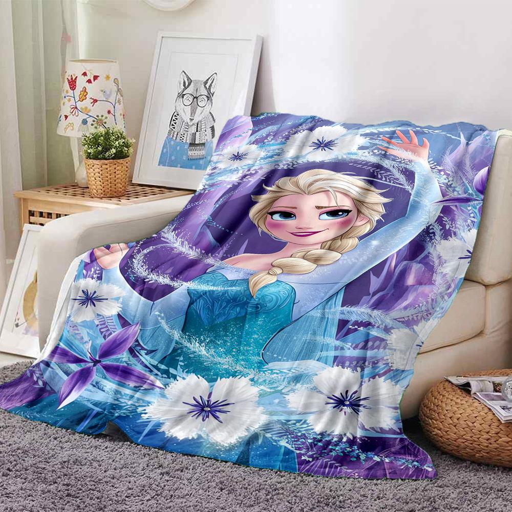 1Pc Elsa'S Winter Fantasy Blanket For Couch Bed Plush Cozy Fuzzy Blanket Super Soft Warm Blankets For Fall And Winter 091871