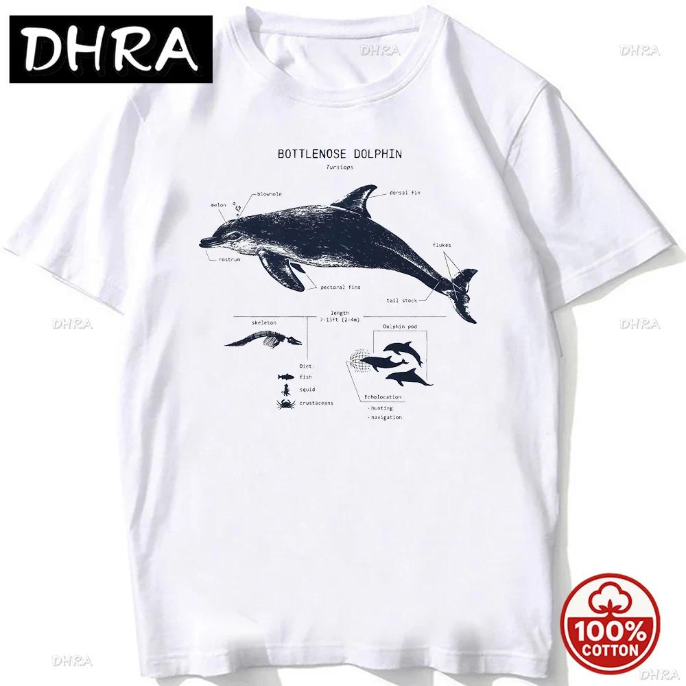 Whale Shark Anatomy Biology Tshirt Unisex Hip Hop Casual Soft Cotton Loose Oneck Tshirts Beach Diving White Tshirt Vintage Tees