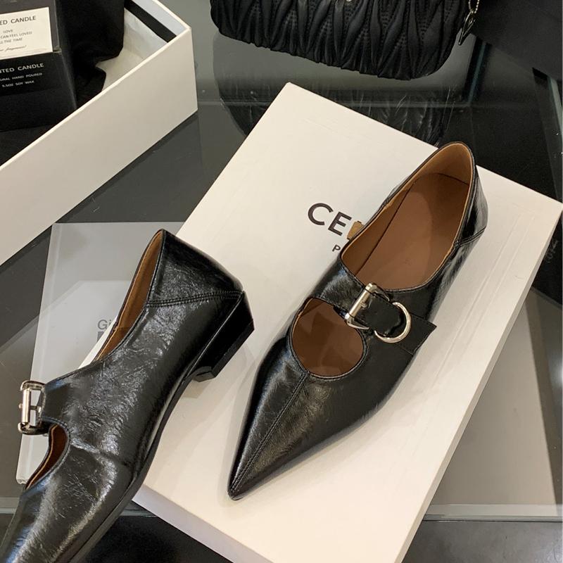 

Fashion SUOJIALUN Autumn Women Flat Shoes Fashion Pointed Toe Ladies Elegant Mary Jane Ballet Shoes Flat Heel Outdoor Dress Single Shoes 35 чёрный