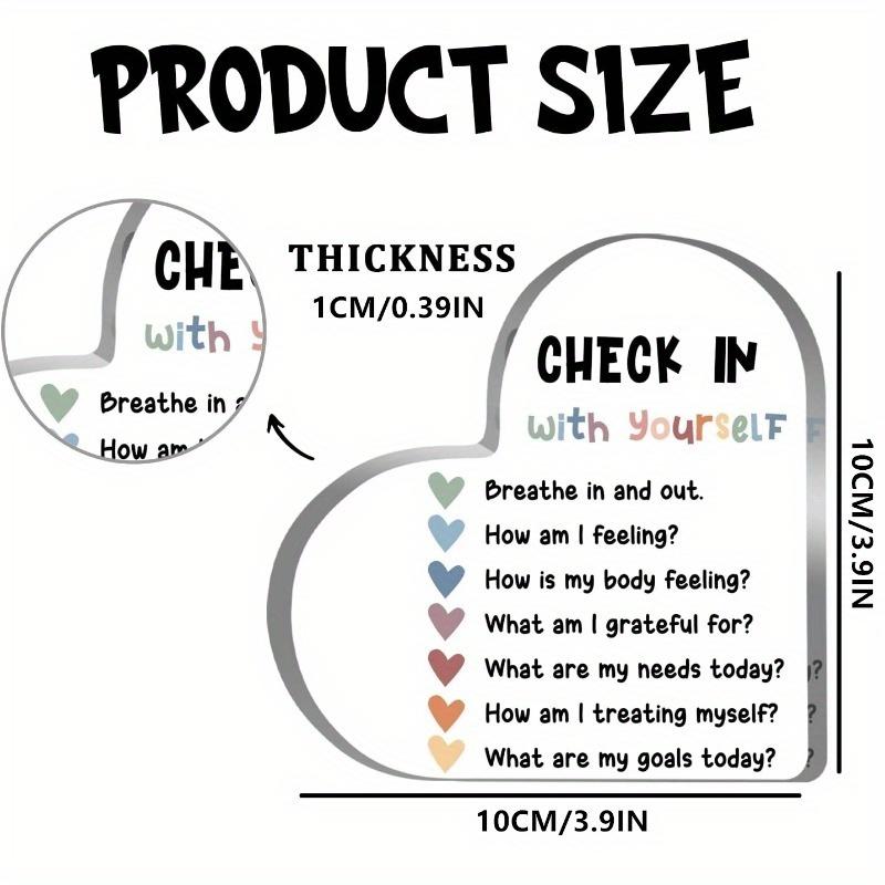 Gentle Reminders Heart - Self-Love Mental Health Gift for Home & Office