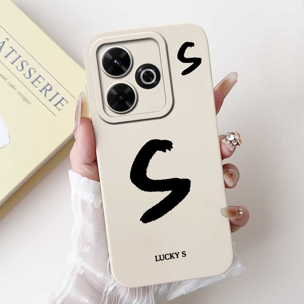 Casing For Xiaomi Redmi 13 Case Luxury Letter Cover For Redmi 12 13 Redmi13 Redmi12 4G Silicone Soft Shockproof Back Cover