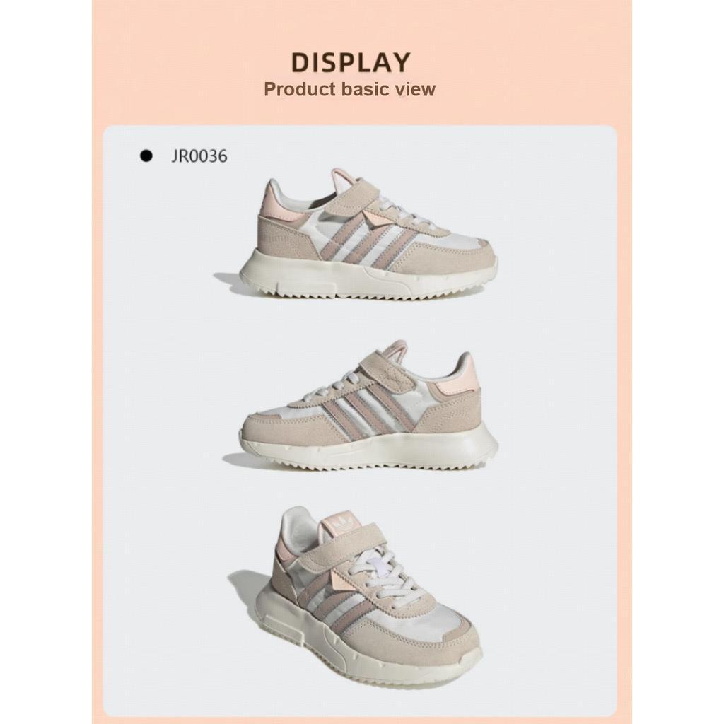 Adidas Originals Retropy F2 Comfortable Lightweight Low-Top Casual Shoes Kids Sneakers Brown White Pink JR0036