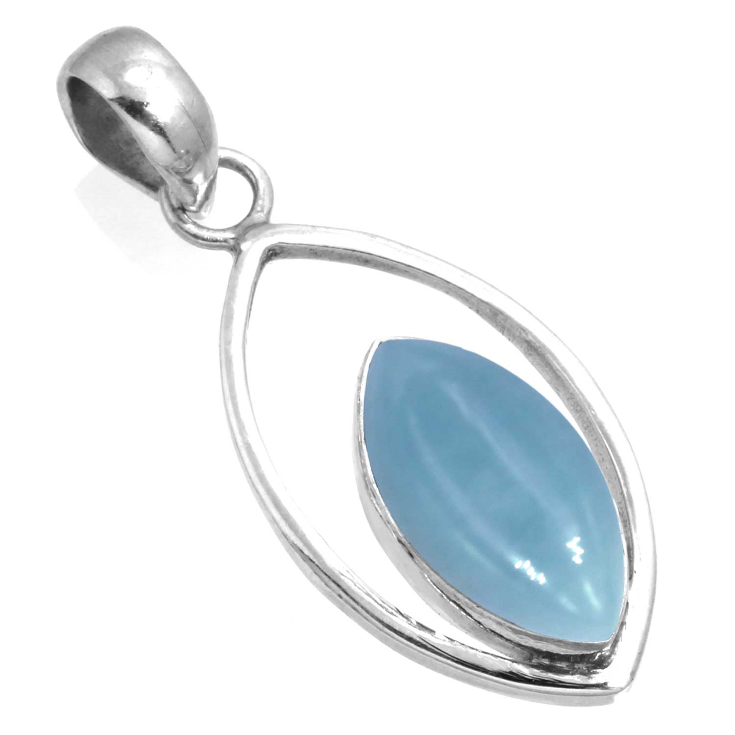 

925 Sterling Silver Pendant Women Gemstone Handmade Jewelry Christmas Gift Amazonite Angelite Blue Opal Botswana Agate Mohave Azurite Chrysocolla