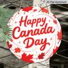2D Flat, Round Aluminum Canada Day Decor Plaque, "Happy Canada Day" Sparkly Maple Leaf Metal Sign, Waterproof, Durable & Easy To Install, Ideal for