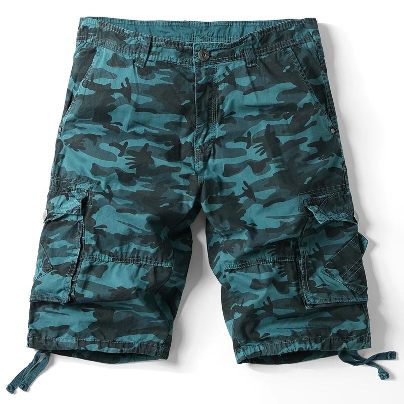 Mens Cargo Shorts Cotton Relaxed Fit Camouflage Camo Cargo Short