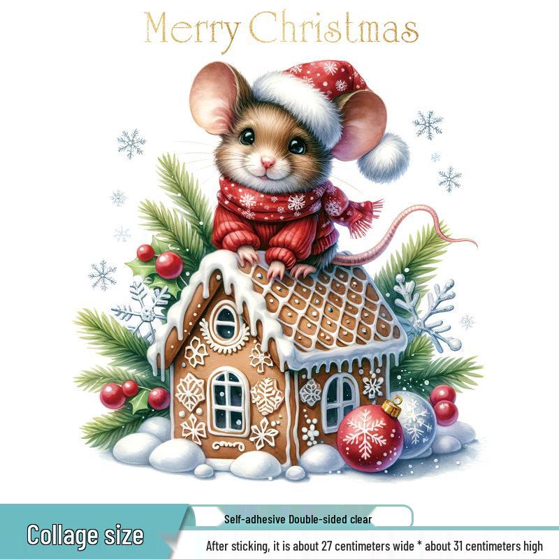 Christmas Wall & Window Stickers - Santa, Reindeer, Snowman Decals for New Year Decoration