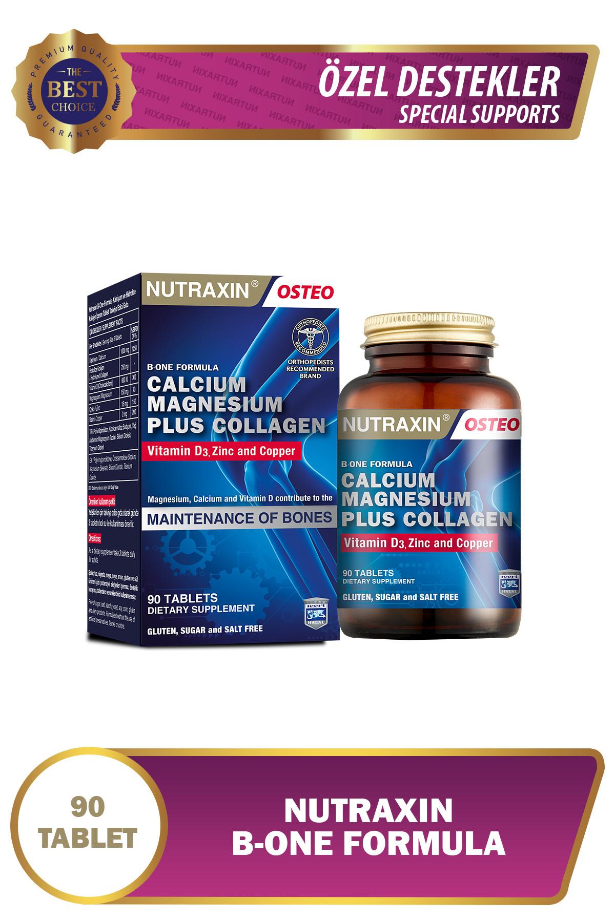 

Nutraxin B One Formula 90 Tablets - Calcium, Magnesium, Hydrolyzed Collagen, Vitamin D, Zinc, Copper 1 PRC