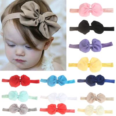 Baby Toddler Girls μονόχρωμο παπιγιόν Ελαστική λωρίδα μαλλιών Αξεσουάρ μαλλιών