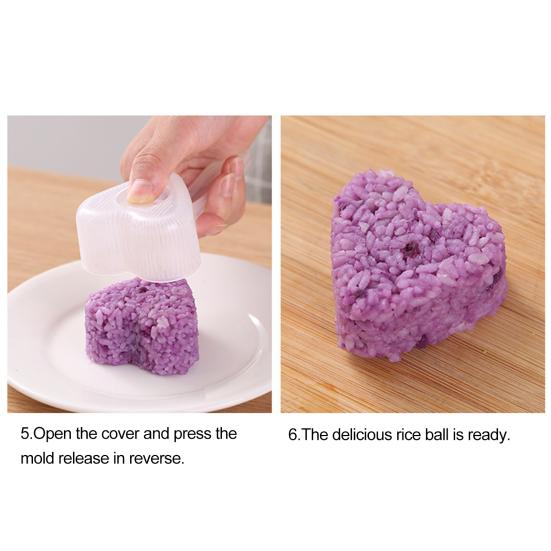 1 Sada Formiček na Rýžové Koule Zdravé a Bezpečné Tvar Květiny Tvary Srdce Průhledné Nepřilnavé Výroba Rýžových Koulí Lehké Potravinářské Formičky na Rýži Kuchyň