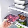 Ανοξείδωτο ατσάλινο δοχείο τροφίμων Crisper Fresh-keep ορθογώνιο δίσκο Bento για πικνίκ, ψυγείο, καταψύκτης, κουτί αποθήκευσης, πιάτο εστιατορίου