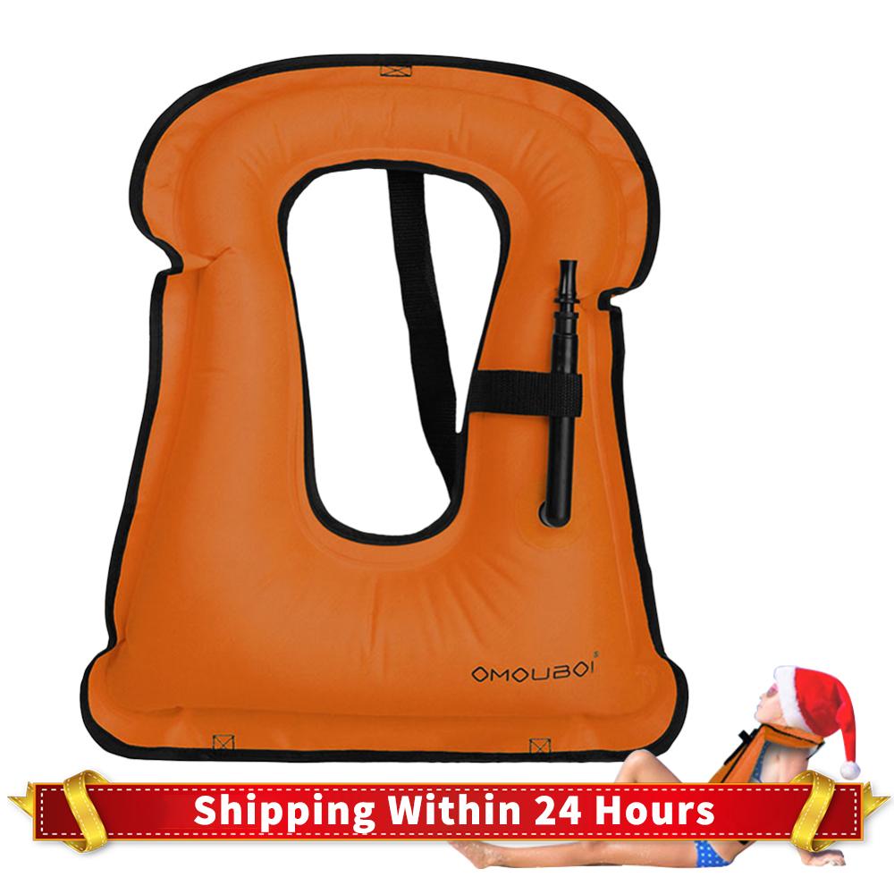 Inflatable Snorkeling Vest Water Sports Safety Vest Inflatable Buoyancy Vest for Snorkeling Swimming Kayaking Boating