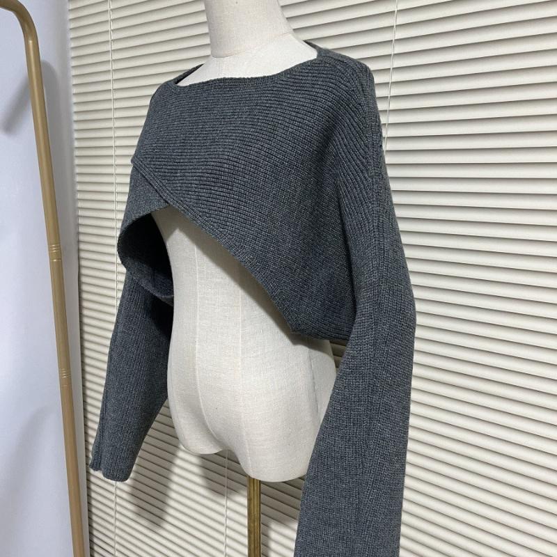 Short Knitted Sweater Women's Autumn Korean Version of The Umbilical Knitted Blouse
