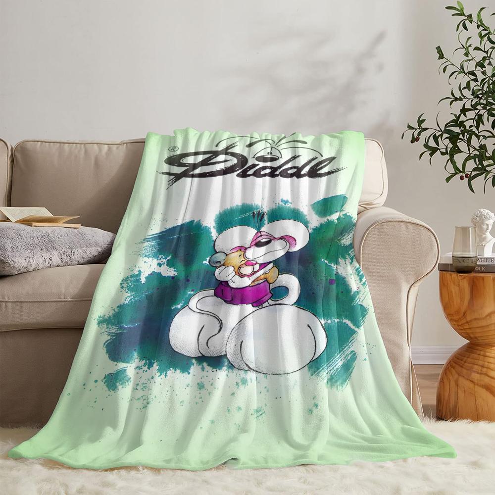 Süßer D-diddl Überwurf Weicher Flanell Überwurf Sommerdecke Leichte Gemütliche Nickerchen Decke für Sofa Bett Reisen