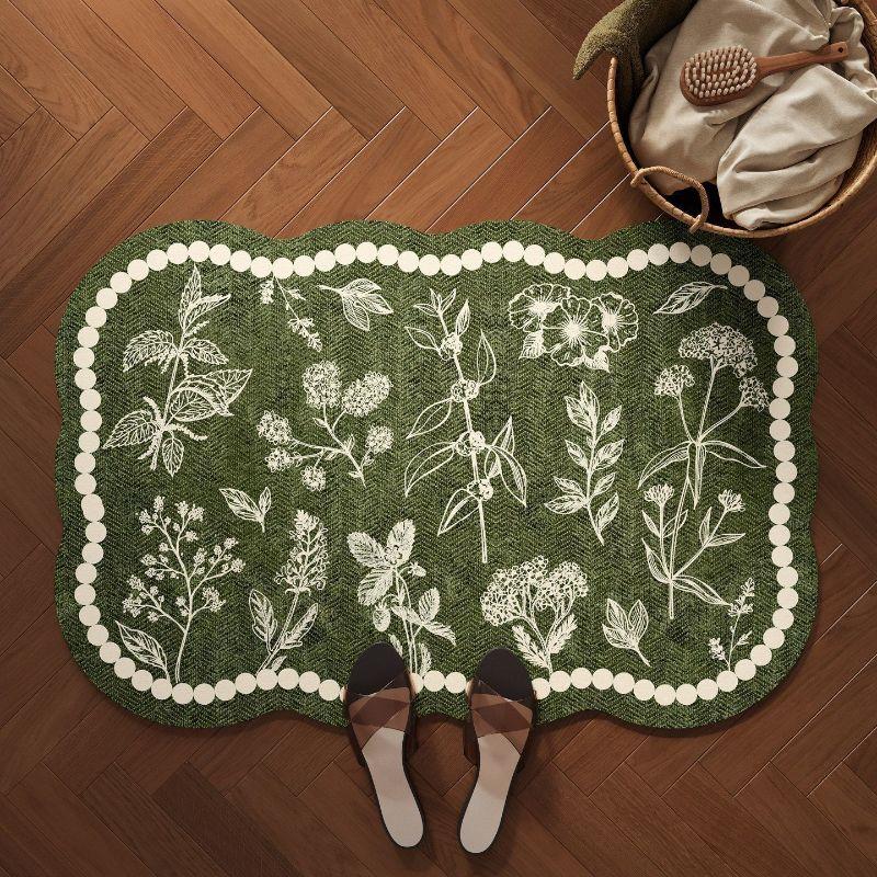 Franse Bloemen Badkamermat, Waterabsorberend Antislip Sneldrogend Gekussend Douchekleed voor Huisdecoratie 40x60cm 16x24inch