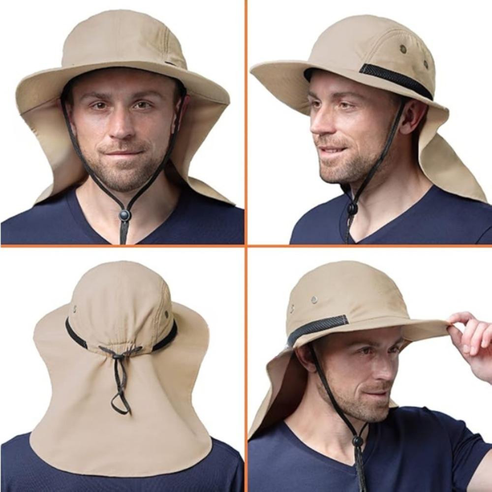 Men's Outdoor Fishing Hat Summer UV Protection Sun Hat Quick Dry Breathable Bucket Hat for Hiking Camping Cycling Travel