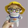 DOYOUCOTO Glasses Plush Doll, Chibi Plush, Oshikatsu, Round Glasses, Mini Doll Parts, Small Plush Toy, Pet Figure, Handmade Material (Clear Light