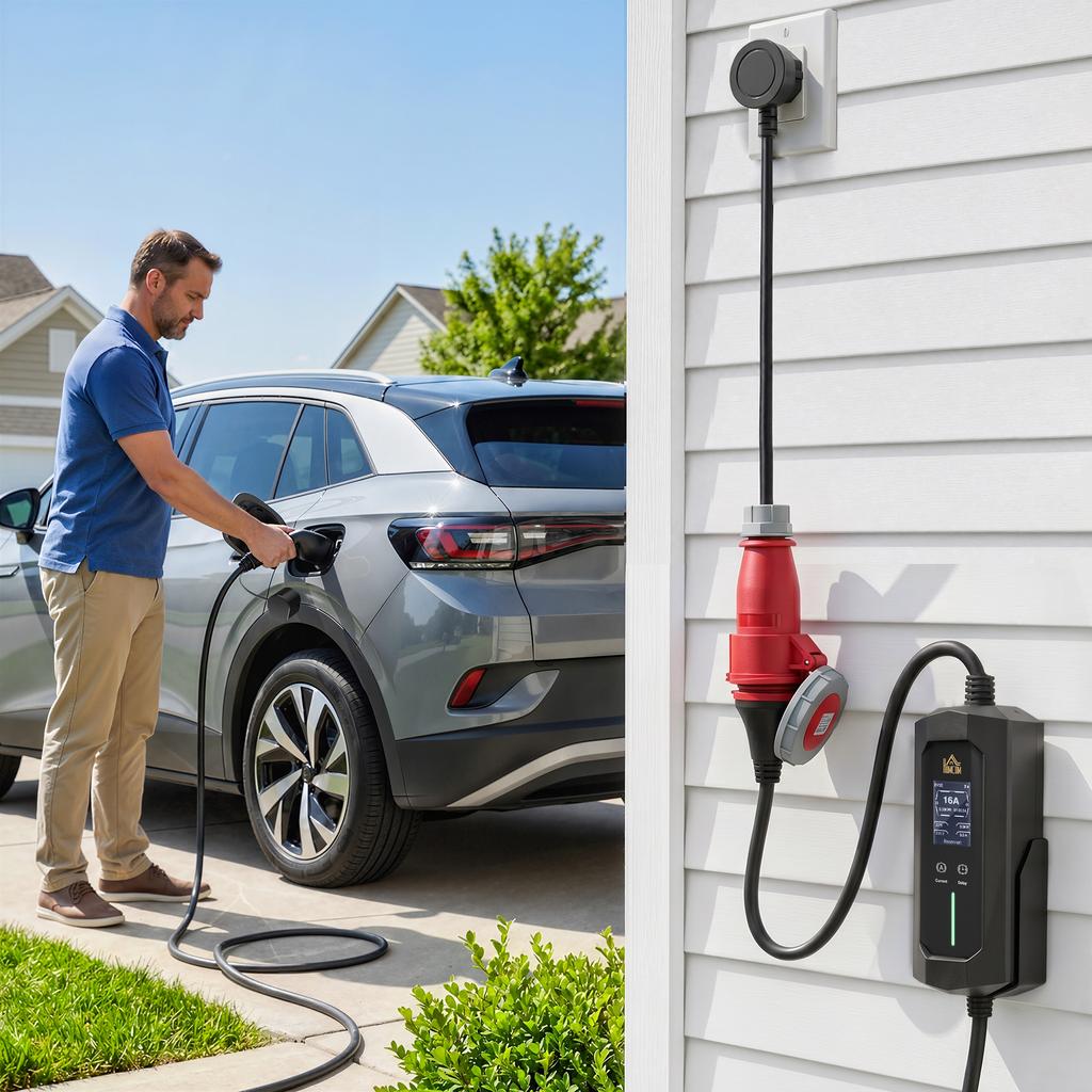 Mobile Wallbox 11kW 8m Typ 2 CEE 6–16A auf Typ 2 IP65 für EV PHEV