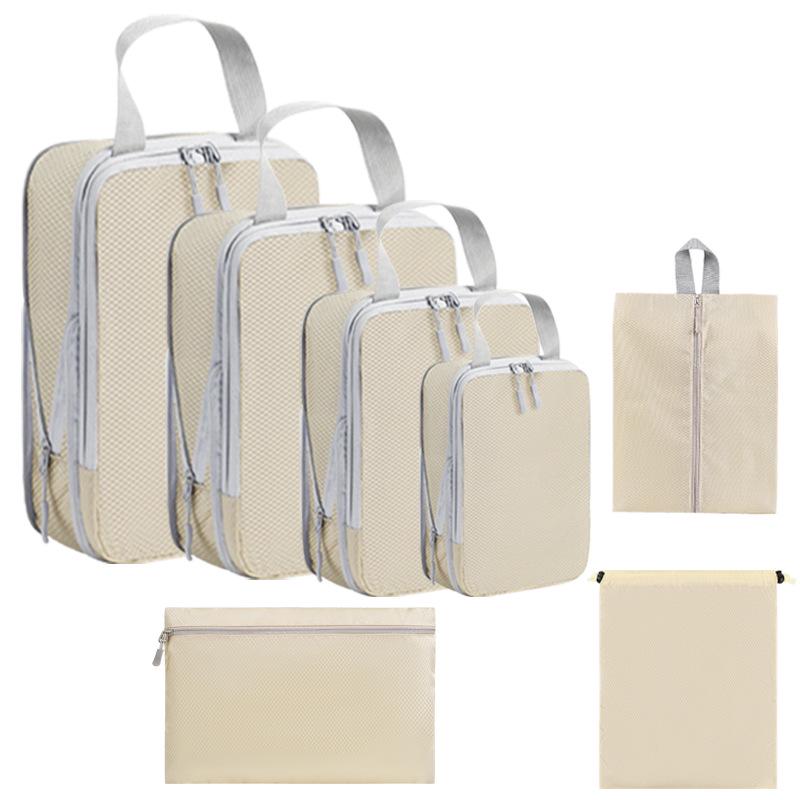 Czteroczęściowy zestaw kompresyjny podróżny: Worki próżniowe na ubrania, buty i skarpetki - Wodoodporne rozwiązanie do przechowywania