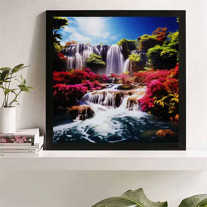 New Arrival 5D DIY Full Circle Diamond Painting "Waterfall" Embroidery Cross Stitch Home Decor Gift