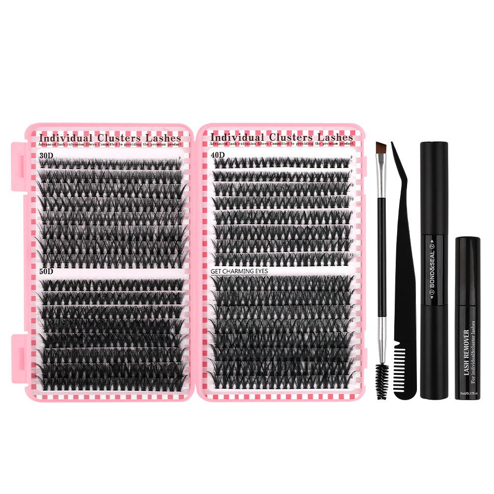 

DIY False Eyelashes 32 Rows Eyelash Book 30p40p50p-640 Cluster Tool Set D Lash Book Pink Tool 640 Cluster Brush Tweezers Combination