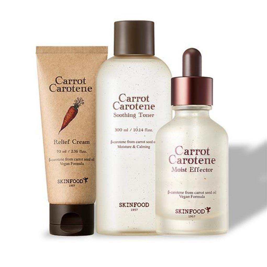Skinfood Carrot Carotene 3 Types (Toner + Effector + Cream)