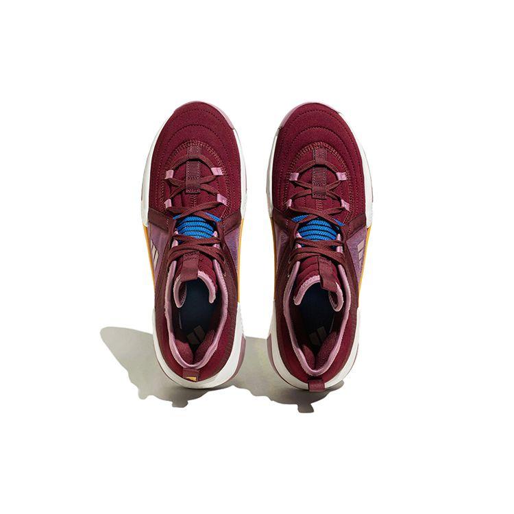 Adidas Exhibit Select Round Toe Lace-Up Non-Slip Wear-Resistant Shock Absorption Low-Top Basketball Shoes Women Sneakers Red Pink IE9323