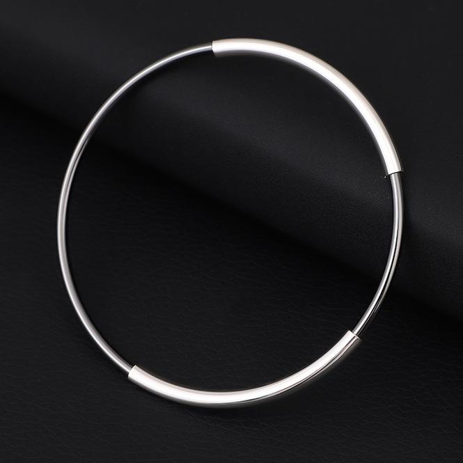 

Новый круглый закрытый браслет цвета оружейной стали, персонализированное металлическое кольцо, мужской и женский простой закрытый браслет