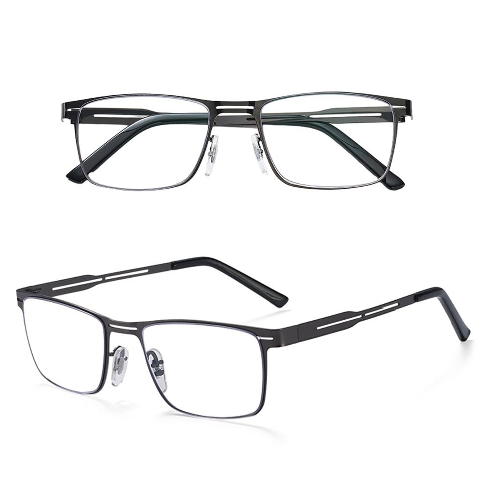 Blue Ray Blocking Anti-Blue Light Reading Glasses Ultralight Eye Protection Square Eyeglasses Metal Hyperopia Glasses Men Women