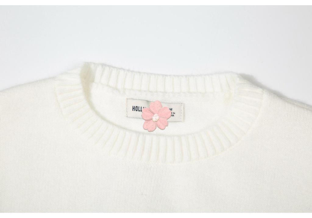 Little Seagull Jacquard Golden Retriever Knit Sweater - Women's Casual Loose Style