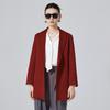 Women's Elegant Double-Sided Wool Coat with Notched Lapel, Perfect for Autumn/Winter