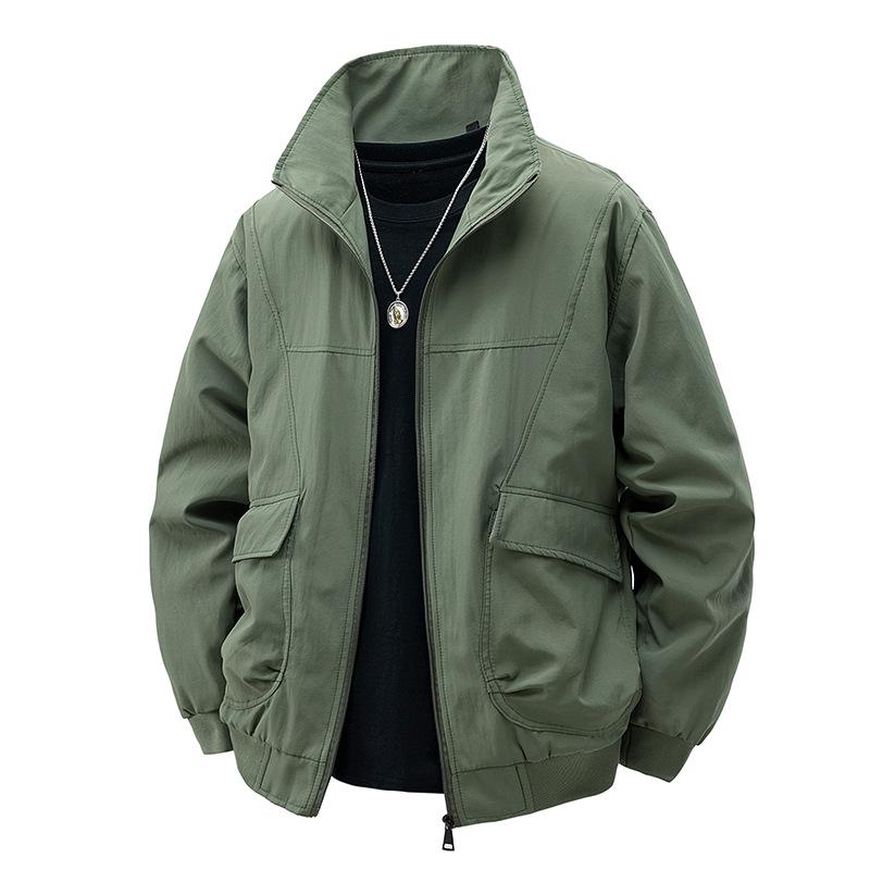 American Retro Workwear Jacket - Waterproof, Windproof, Loose Fit, Stand Collar for Autumn/Winter