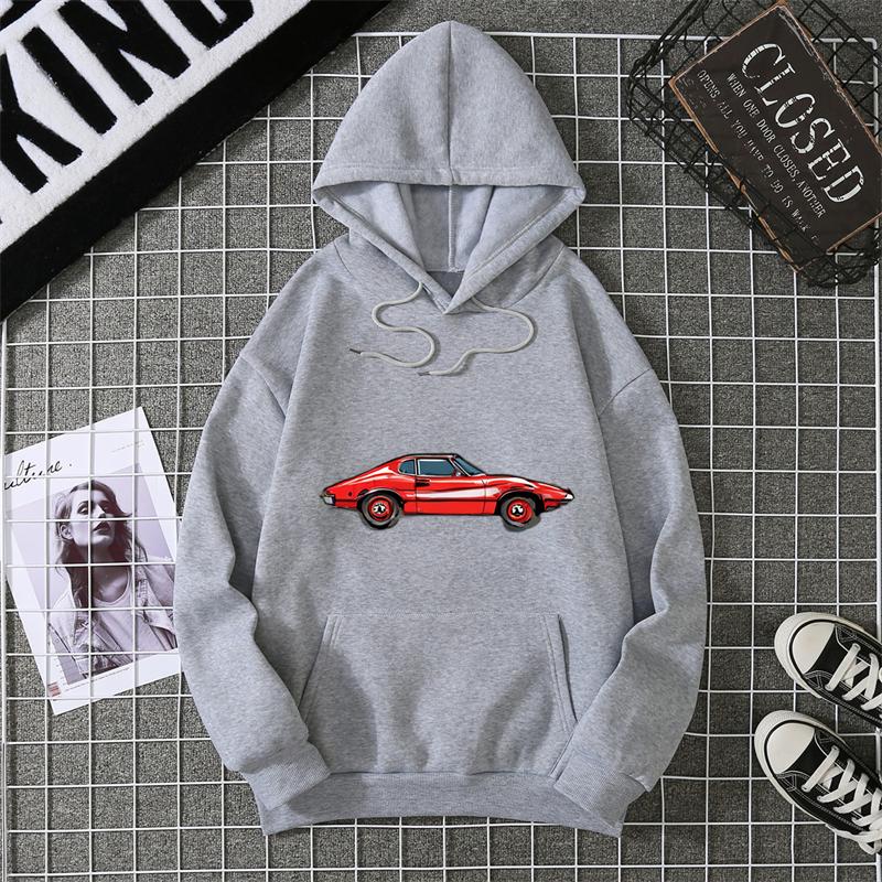 Car Printing Clothes Female Pretty Street Sweatshirt Comfortable Casual Hooded Pullovers Autumn Fleece Hoodies Hoody