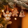 Weihnachtsbaumschmuck Set Holz Lebkuchenstil Ornamente mit Natürlichem Hanfseil Retro Festlich Hängend Rustikal Partyzubehör Anhänger für