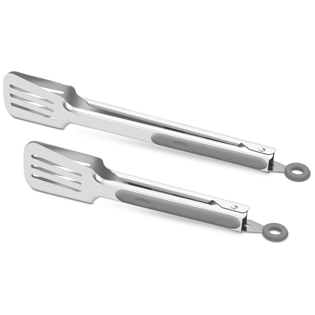 1 stainless steel barbecue tongs - non-slip long handle, suitable for grilling, baking, salads, and ice cubes, kitchen utensils