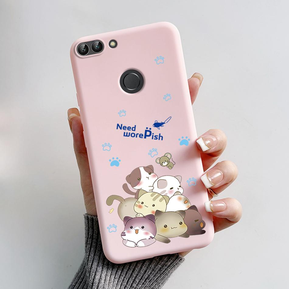 For Huawei P Smart 2018 Case Cute Cat Bear Cartoon Frog Soft Cover For Huawei P Smart FIG-LX1 5.65 Inch Case Coque Fundas Shell