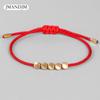 Buddhism Tibetan Copper Beads Bracelet Red Black Luck Rope Braided Bracelet & Bangles for Women Men Amulet Bracelet Jewelry