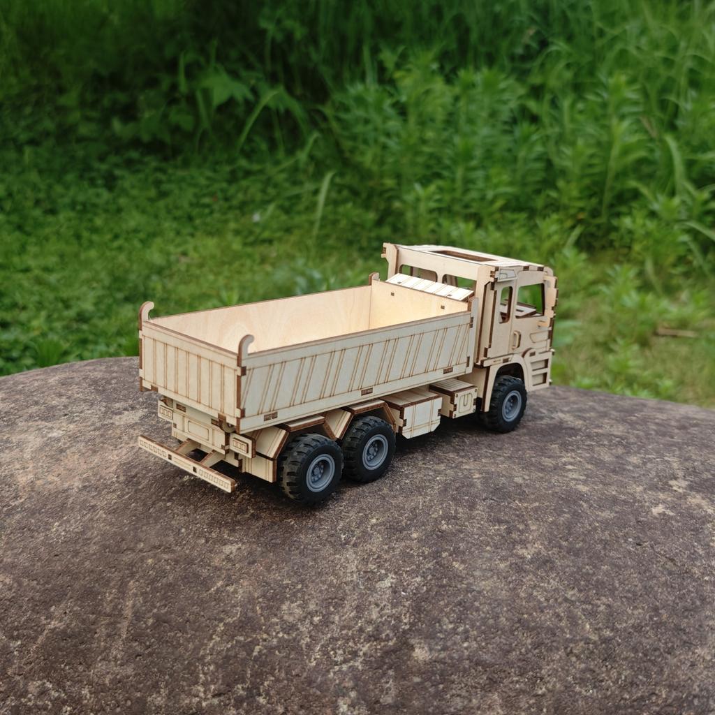 Build Your Own Heavy Truck 3D Wooden Puzzle Model Kit - A Fun And Educational DIY Gift
