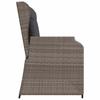 Vidaxl Banco de Jardín Plegable con Cojines, Gris, Ratán Sintético