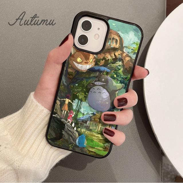 Japan Anime Cartoon Totoro Phone Case for iPhone 11 12 13 14 Pro Max Mini XR XS SE 2020 6S 7 8 Plus Samsung Galaxy S21 S22 Cover