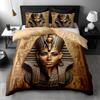 Egyptian Mythology Pharaoh Relief Totem 3D Print Bedding Set For Teens Adults Style Bed Cover Soft Home Polyester Quilt Cover